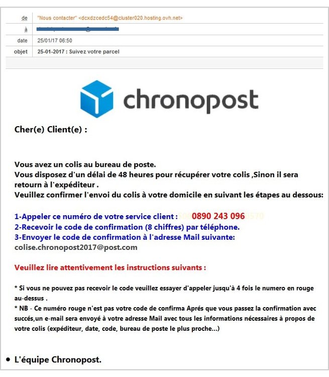 Arnaque Phishing Chronopost Page 2 Phishing Mails Frauduleux Zebulon